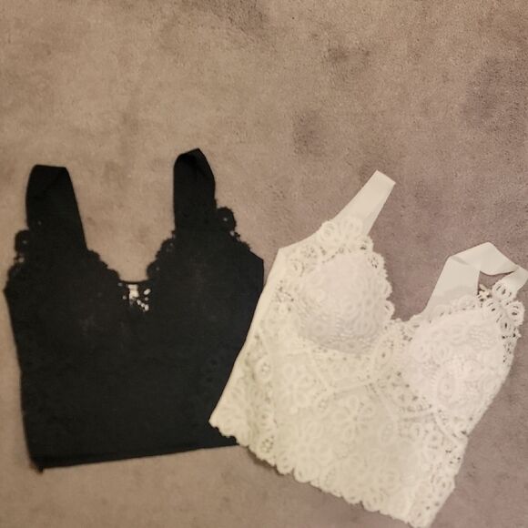 NWOT Black and White Lace Bralette Set O/S - Picture 1 of 7
